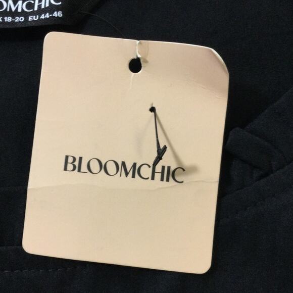 BLOOMCHIC 14-16 1X Plus Black Plain Frill Ruffle Layered Midi Dress NWT B101 - Picture 10 of 11